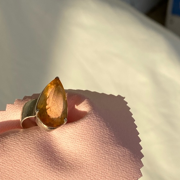 Faceted Citrine Sterling Silver Ring
